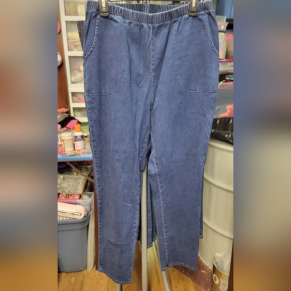 Faded Glory Blue Denim 28" Inseam 18/20 Average Stretch Elastic 32" Waist - Picture 1 of 5